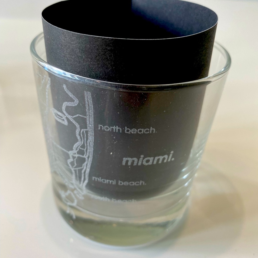 MIAMI City Map Rocks Glass ~ Uncommon Green